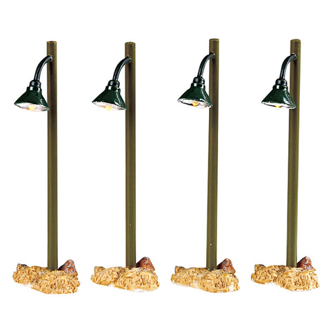 Lampadaire rustique, lot de 4, b/o (4.5v) - Village Lemax