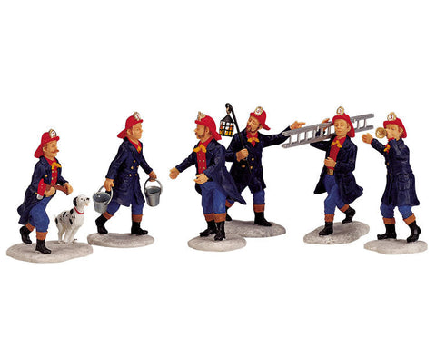 Pompier, ensemble de 6 - Village Lemax