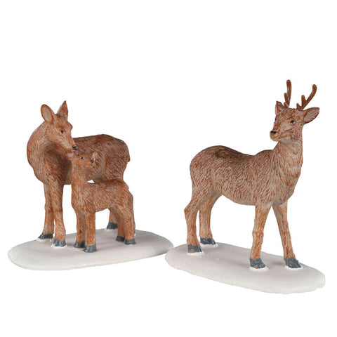 Famille cerf, lot de 2 - Village Lemax