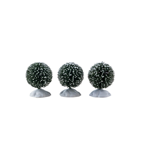 Arbre brosse rond, ensemble de 3, mini - Village Lemax