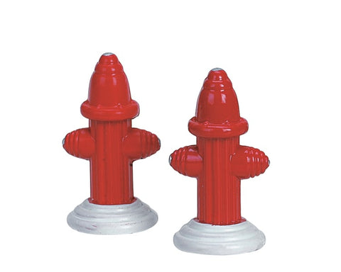 Hydrant de feu en métal, ensemble de 2 - Village Lemax