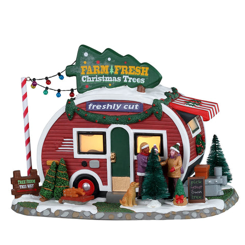 Arbres de Noël frais de la ferme - Village Lemax
