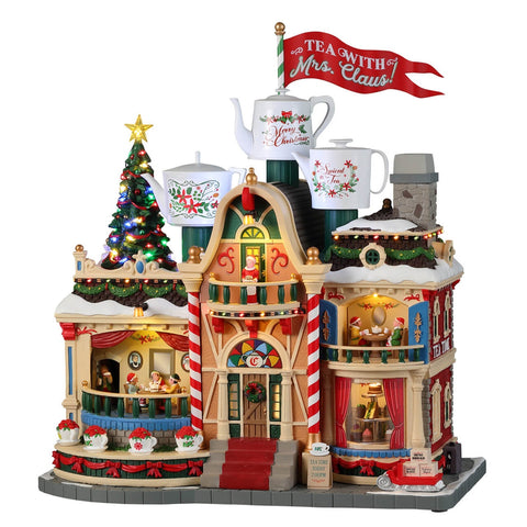 Thé avec mère Noël, avec adaptateur 4.5v - Village Lemax