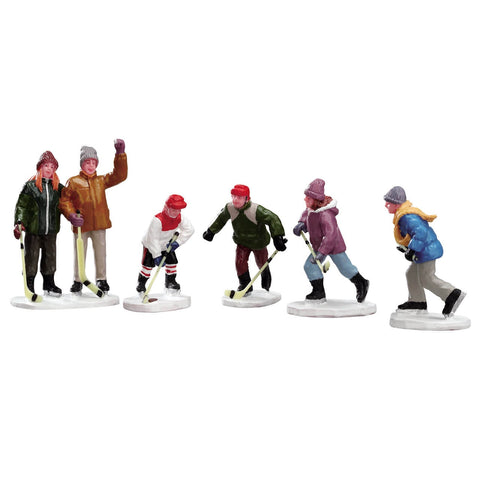Partie de hockey, lot de 5 - Village Lemax
