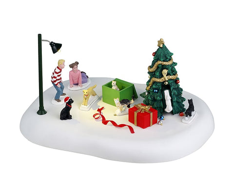 Chats de noël, b/o (4.5v) - Village Lemax