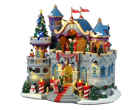 Gala du château du père noël, avec adaptateur 4.5v - Village Lemax