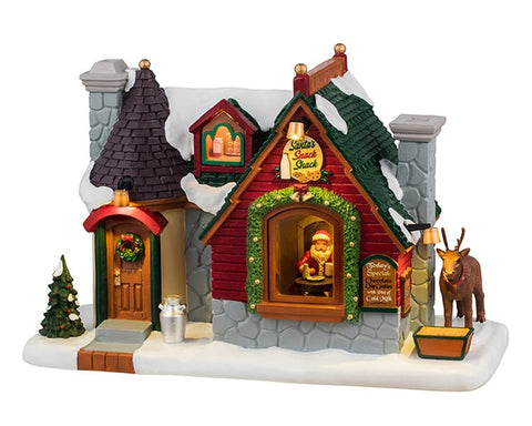 Cabane à collations du père noël, avec adaptateur 4.5v 100ma - Village Lemax