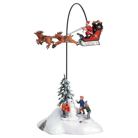 Père Noël arrive en ville ce soir, avec adaptateur 4.5v (aa) - Village Lemax