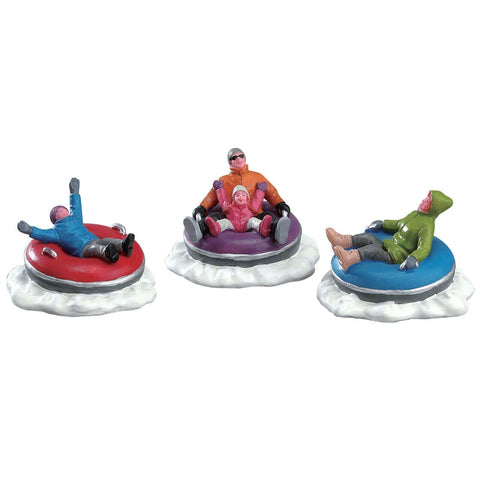 Glissade en famille en chambre à air, lot de 3 - Village Lemax