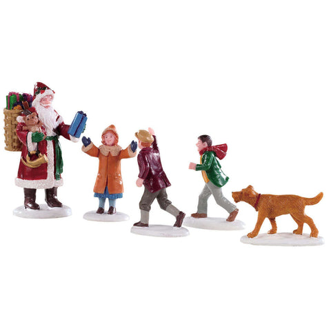 Papa Noël !, lot de 5 - Village Lemax